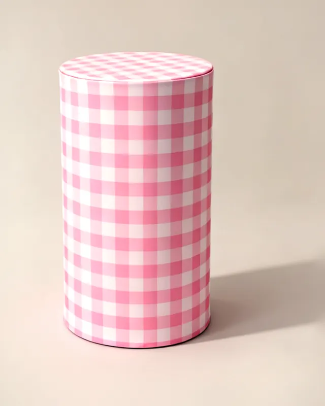 Forro cilindro cuadros rosa