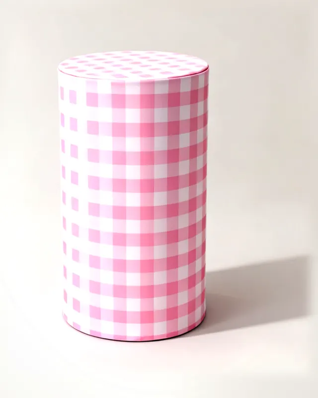 Forro cilindro cuadros rosa