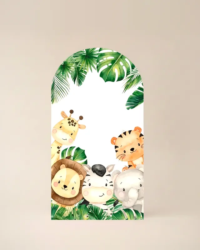 Fondo arco pequeño animales safari