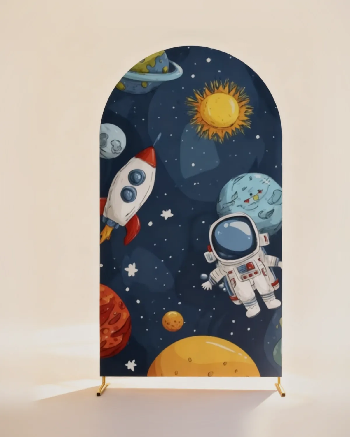 Fondo arco pequeño astronauta