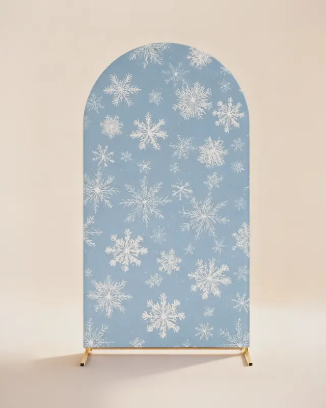 Fondo arco pequeño copos de nieve