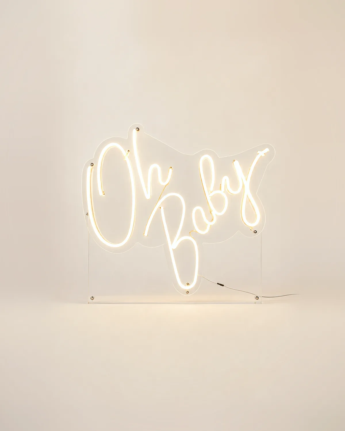 Letrero LED "Oh Baby" dorado